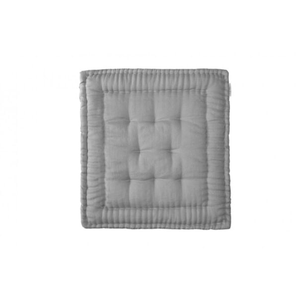 Hand quilted linen play mat in grey
