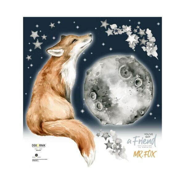 Wandaufkleber Fuchs,Mond und Sterne