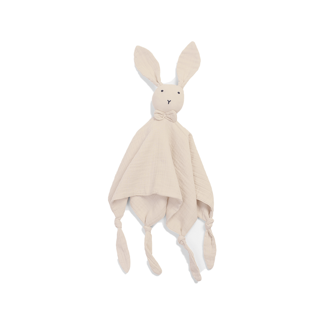 cuddle cloth bunny with long ears and in ecru color made from organic muslin