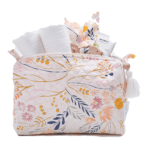Baumwolle Kulturtasche mit bunten Blumen Motiv für Babies und Kinder