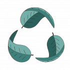 drei grüne Blätter die für Nachhaltigkeits Symbol gelten